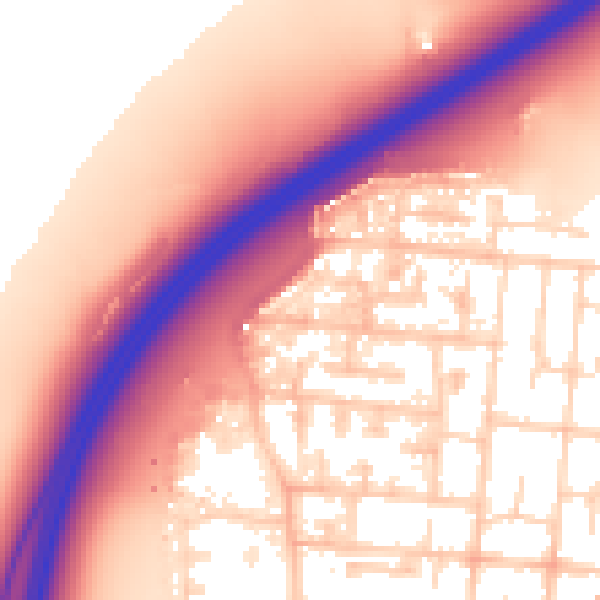 Daytime road noise heatmap for SS7 4NW