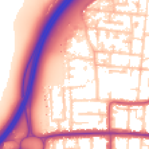 Daytime road noise heatmap for SS7 4PQ