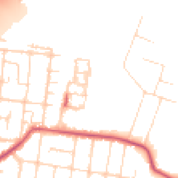 Daytime road noise heatmap for SS7 4PS
