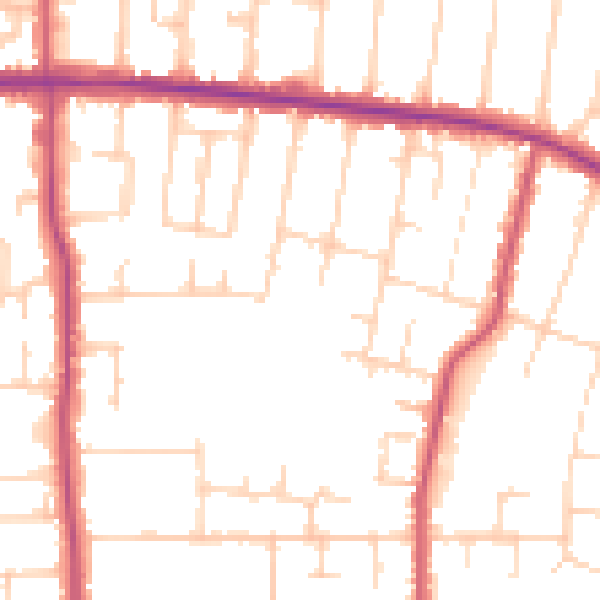 Daytime road noise heatmap for SS7 5BY
