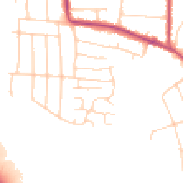 Daytime road noise heatmap for SS7 5EG