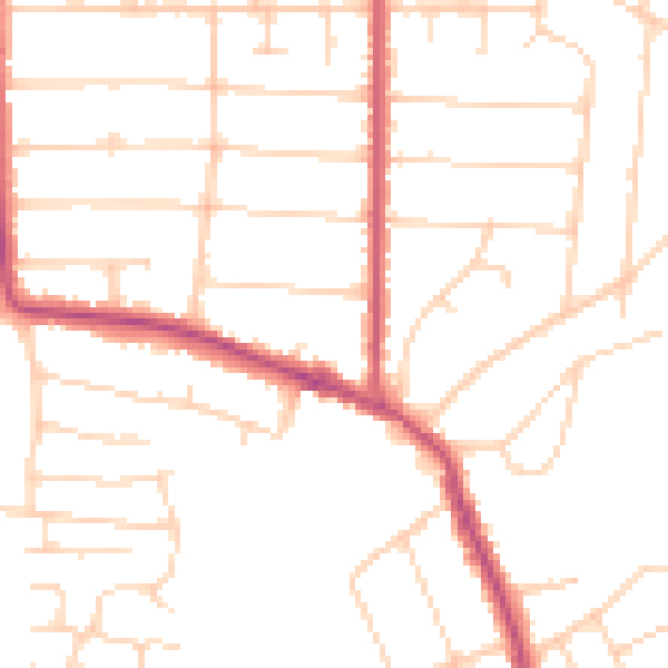 Daytime road noise heatmap for SS7 5FJ