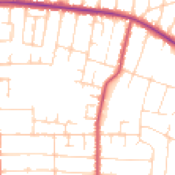 Daytime road noise heatmap for SS7 5PU