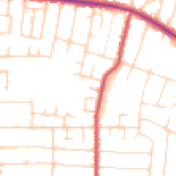 Daytime road noise heatmap for SS7 5PY