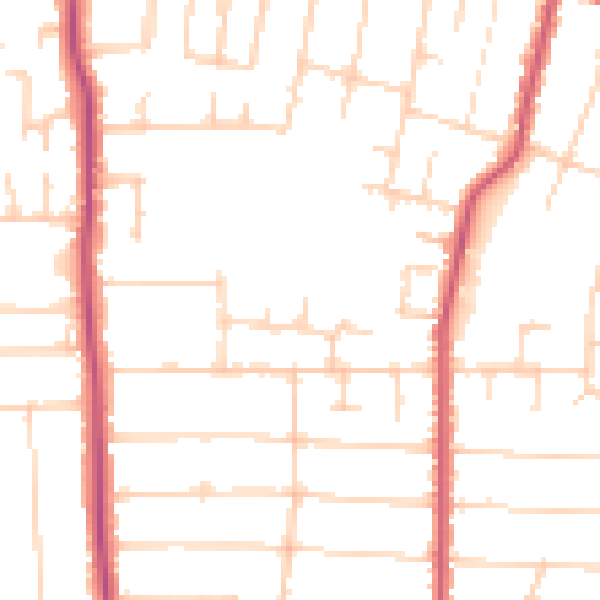 Daytime road noise heatmap for SS7 5QS