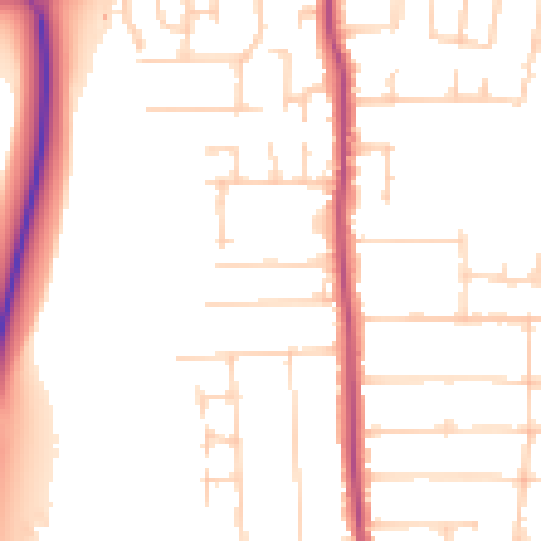 Daytime road noise heatmap for SS7 5RX