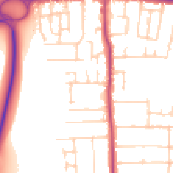 Daytime road noise heatmap for SS7 5RY