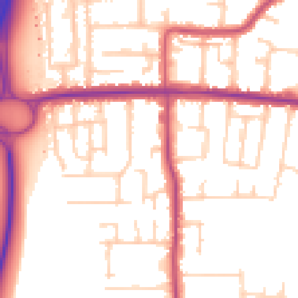 Daytime road noise heatmap for SS7 5SZ