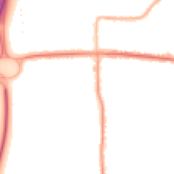 Night-time road noise heatmap for SS7 5SZ