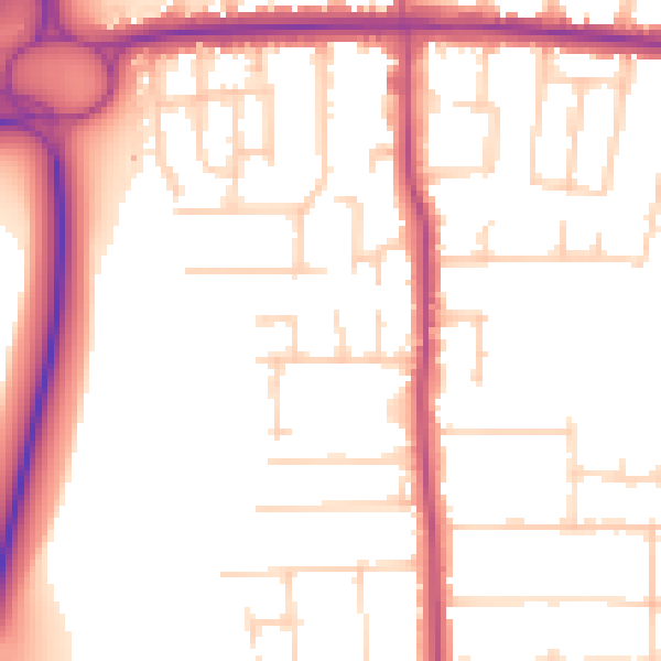 Daytime road noise heatmap for SS7 5TA
