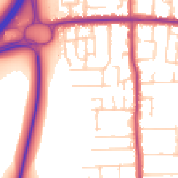 Daytime road noise heatmap for SS7 5UA