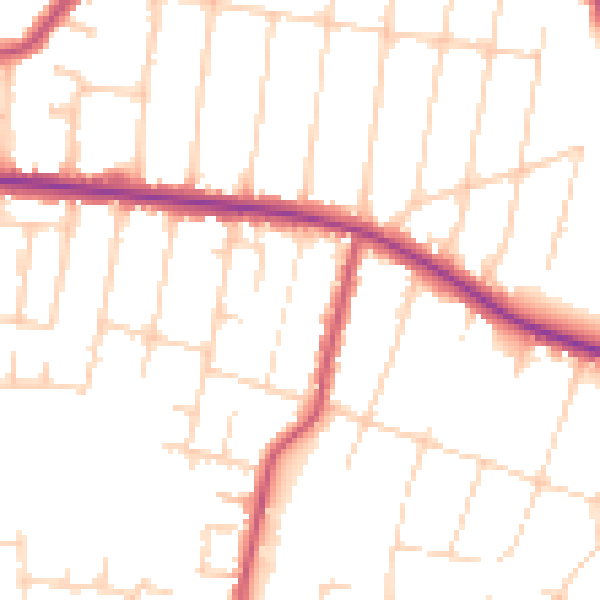 Daytime road noise heatmap for SS7 5XX
