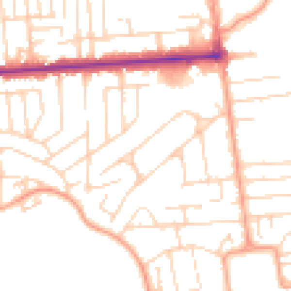 Daytime road noise heatmap for SS8 0AD