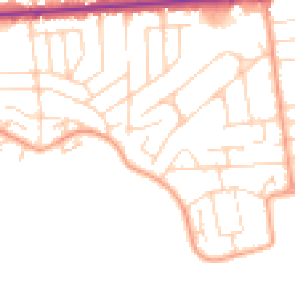 Daytime road noise heatmap for SS8 0AF