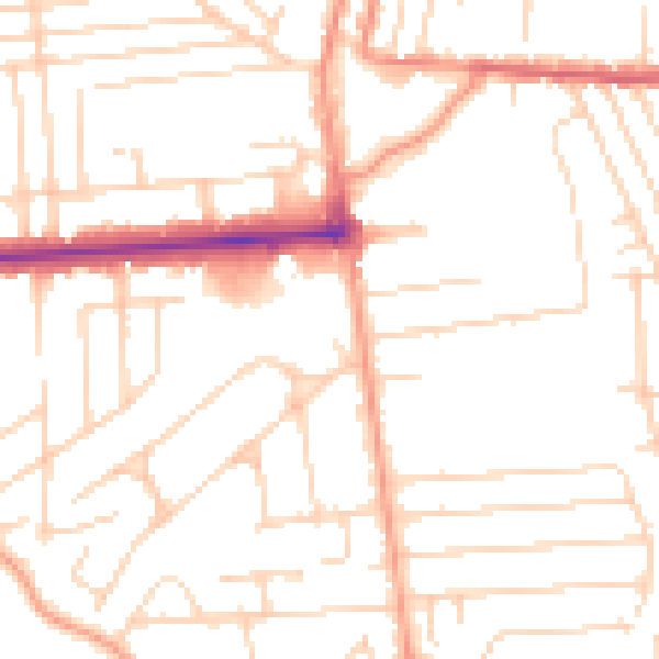 Daytime road noise heatmap for SS8 0AT