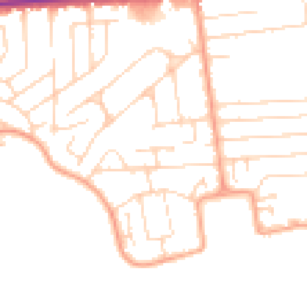 Daytime road noise heatmap for SS8 0BA