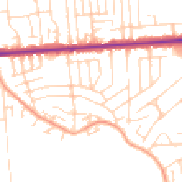 Daytime road noise heatmap for SS8 0BS