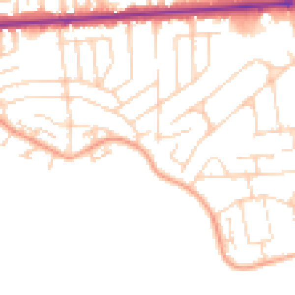 Daytime road noise heatmap for SS8 0BX