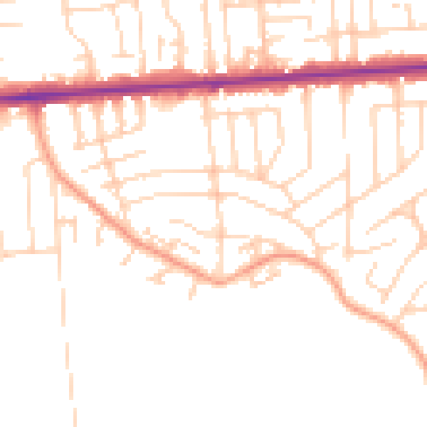 Daytime road noise heatmap for SS8 0BY