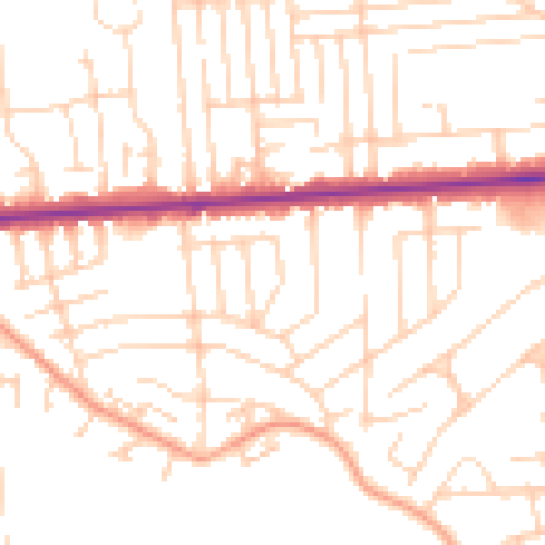 Daytime road noise heatmap for SS8 0DF