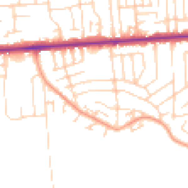 Daytime road noise heatmap for SS8 0DL