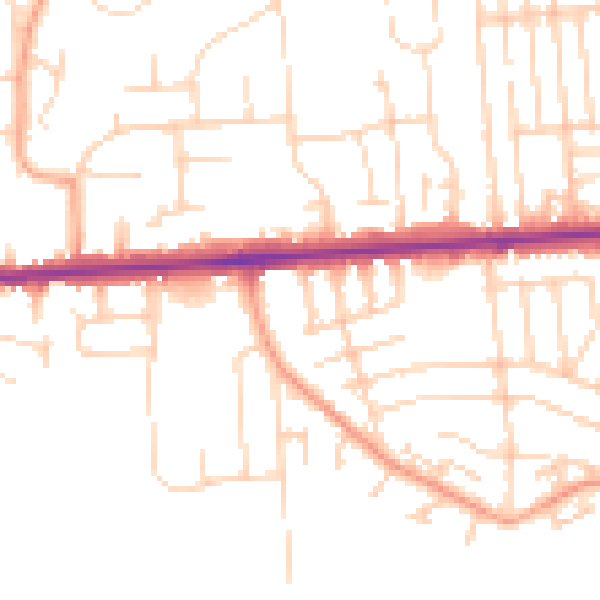 Daytime road noise heatmap for SS8 0EU