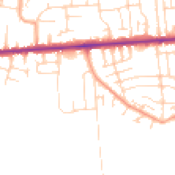 Daytime road noise heatmap for SS8 0HA
