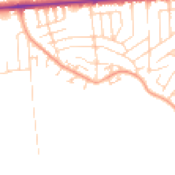 Daytime road noise heatmap for SS8 0HU