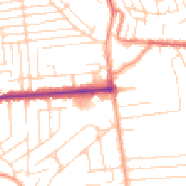 Daytime road noise heatmap for SS8 0JA