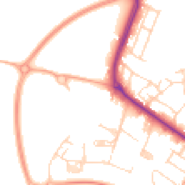 Daytime road noise heatmap for SS8 0PU