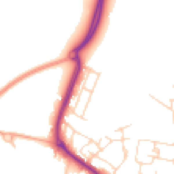 Daytime road noise heatmap for SS8 0QL