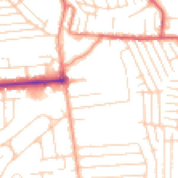 Daytime road noise heatmap for SS8 7AP