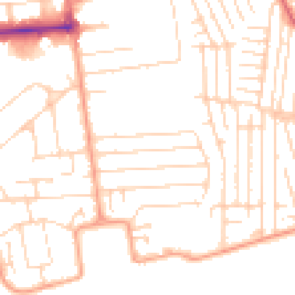 Daytime road noise heatmap for SS8 7BT