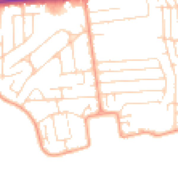 Daytime road noise heatmap for SS8 7DY