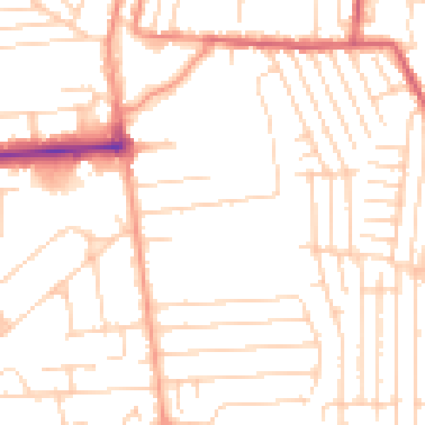 Daytime road noise heatmap for SS8 7EA