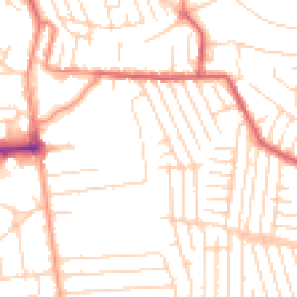 Daytime road noise heatmap for SS8 7EB