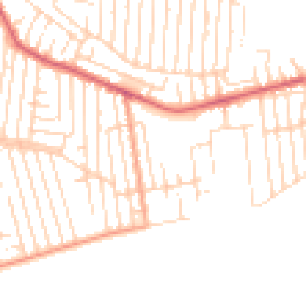 Daytime road noise heatmap for SS8 7PE