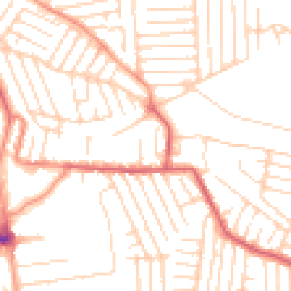 Daytime road noise heatmap for SS8 7RG