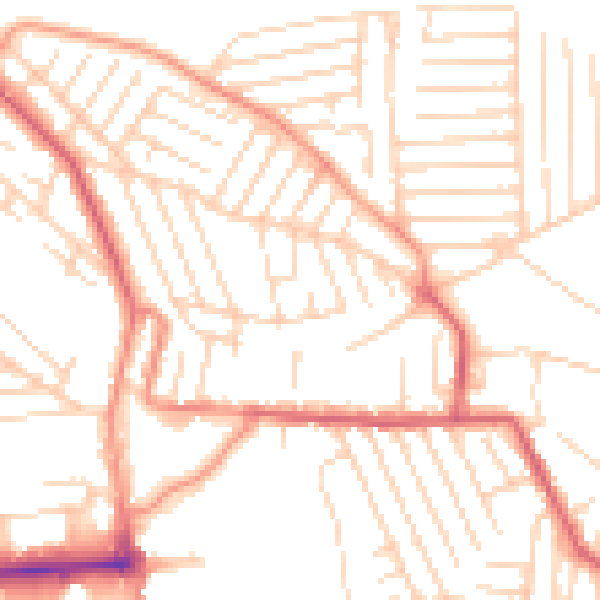 Daytime road noise heatmap for SS8 8AP