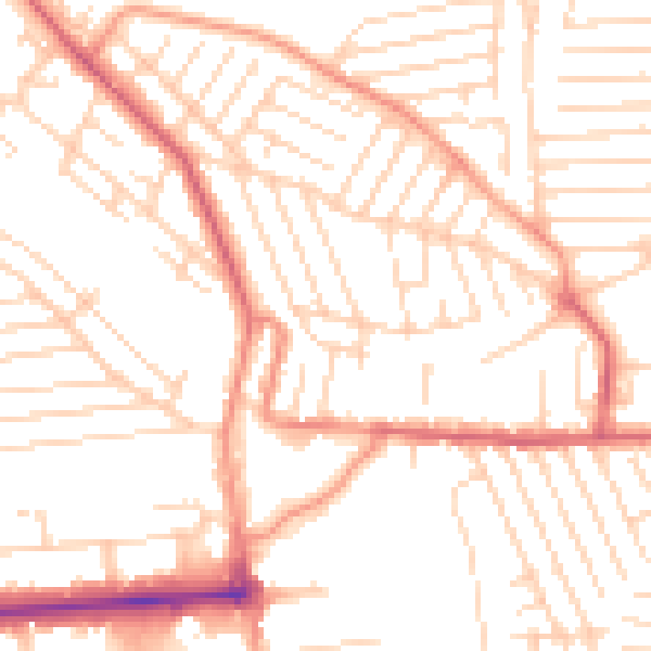 Daytime road noise heatmap for SS8 8BJ