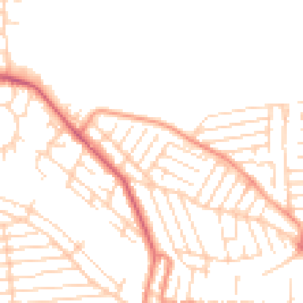 Daytime road noise heatmap for SS8 8BZ
