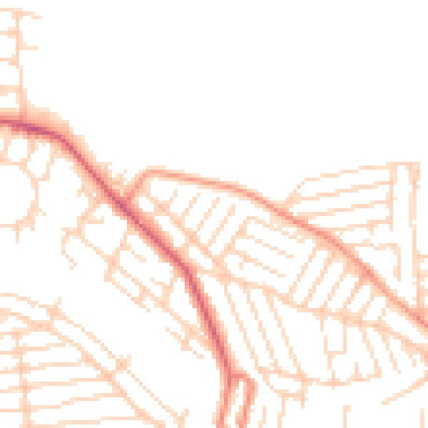 Daytime road noise heatmap for SS8 8DB