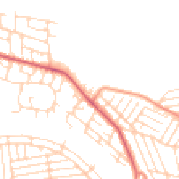 Daytime road noise heatmap for SS8 8DQ