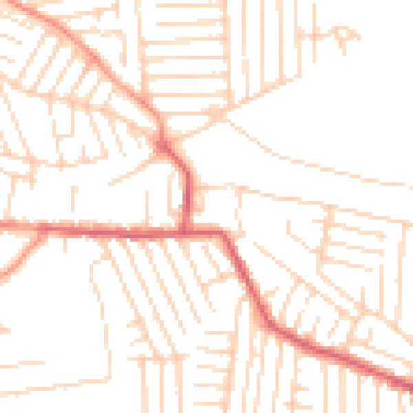 Daytime road noise heatmap for SS8 8JA