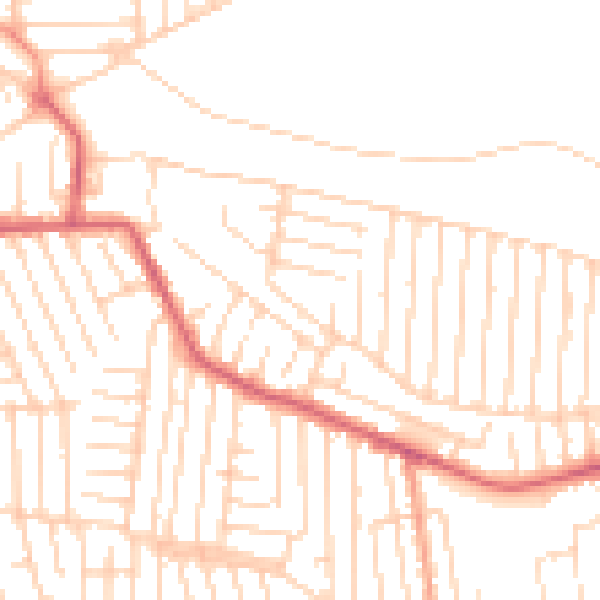 Daytime road noise heatmap for SS8 8JY