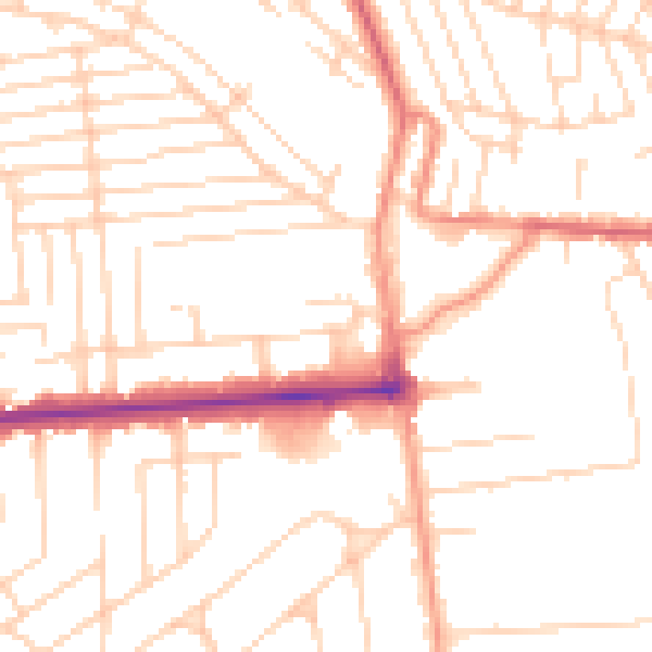 Daytime road noise heatmap for SS8 9DE