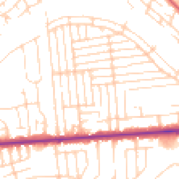 Daytime road noise heatmap for SS8 9EB