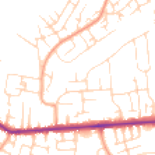 Daytime road noise heatmap for SS8 9HT