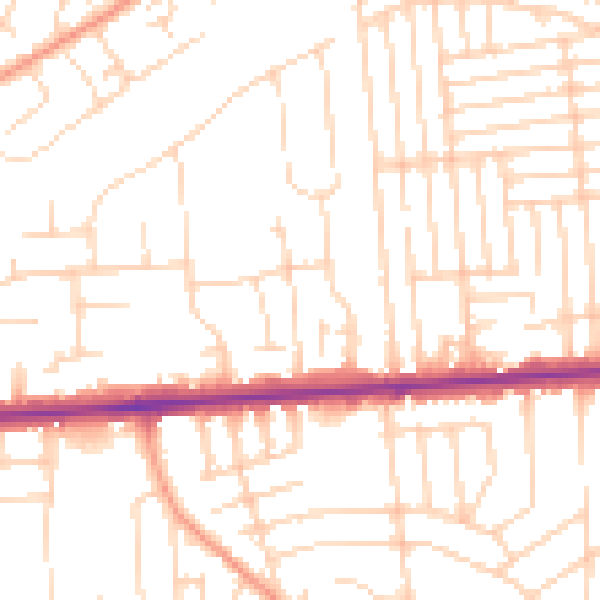 Daytime road noise heatmap for SS8 9HX