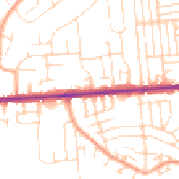 Daytime road noise heatmap for SS8 9HZ